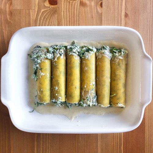 Cannelloni ripieni di spinaci