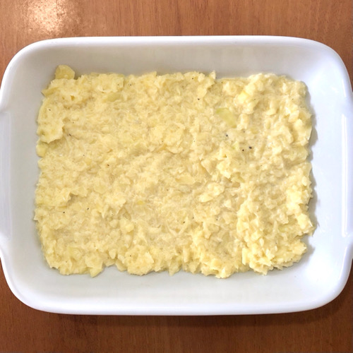 Sformato di patate<br/>con prosciutto cotto