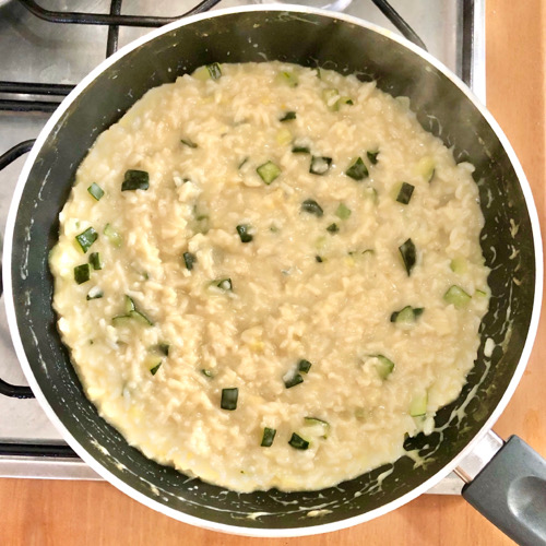 Risotto con zucchine<br/>e gorgonzola