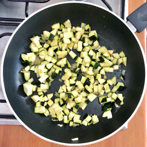 Risotto con zucchine<br/>e gorgonzola