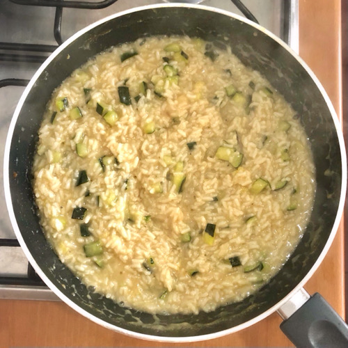 Risotto con zucchine<br/>e gorgonzola